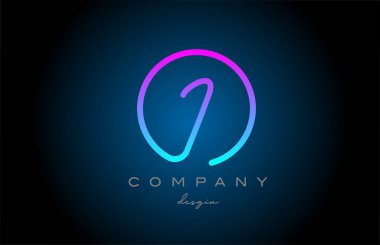 pink I alphabet letter logo icon design. Handwritten connected creative template for business and company