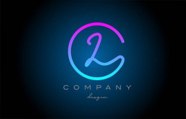 pink L alphabet letter logo icon design. Handwritten connected creative template for business and company