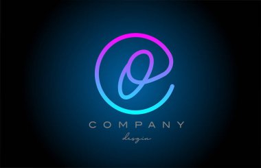 pink O alphabet letter logo icon design. Handwritten connected creative template for business and company