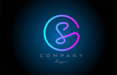 pink S alphabet letter logo icon design. Handwritten connected creative template for business and company