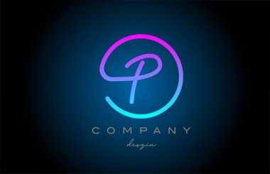 pink P alphabet letter logo icon design. Handwritten connected creative template for business and company