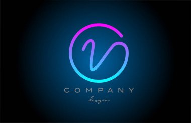 pink V alphabet letter logo icon design. Handwritten connected creative template for business and company