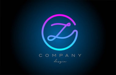 pink Z alphabet letter logo icon design. Handwritten connected creative template for business and company