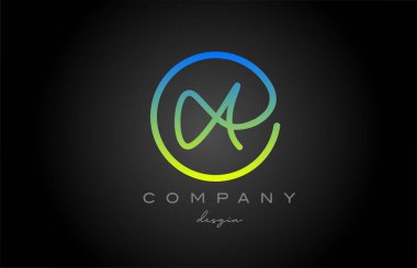 A green alphabet letter logo icon design. Handwritten connected creative template for business and company