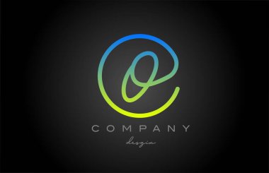 O green alphabet letter logo icon design. Handwritten connected creative template for business and company