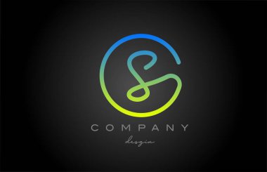 S green alphabet letter logo icon design. Handwritten connected creative template for business and company