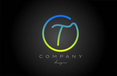 T green alphabet letter logo icon design. Handwritten connected creative template for business and company