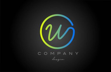 W green alphabet letter logo icon design. Handwritten connected creative template for business and company