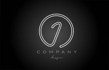 black and white line I alphabet letter logo icon design. Handwritten connected creative template for business and company