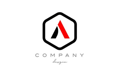 siyah ve beyaz alfabe harfli simge simgesi tasarımlı altıgen. Şirket ve iş için yaratıcı şablon