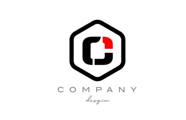 Alfabedeki siyah-beyaz alfabe harfli simge tasarımında altıgen kullanılmış. Şirket ve iş için yaratıcı şablon