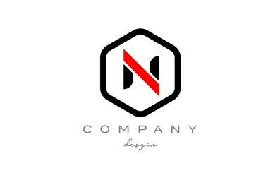 siyah ve beyaz alfabe harfi logo simgesi tasarımlı altıgen. Şirket ve iş için yaratıcı şablon