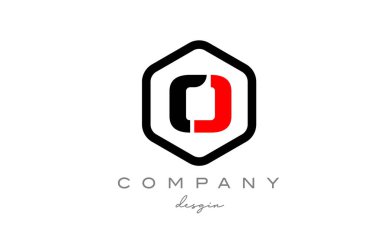 siyah ve beyaz O alfabe harfi logo simgesi tasarımlı altıgen. Şirket ve iş için yaratıcı şablon