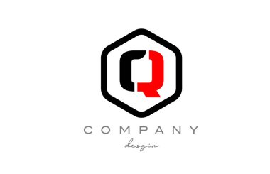 siyah ve beyaz alfabe harfi logo simgesi tasarımlı altıgen. Şirket ve iş için yaratıcı şablon