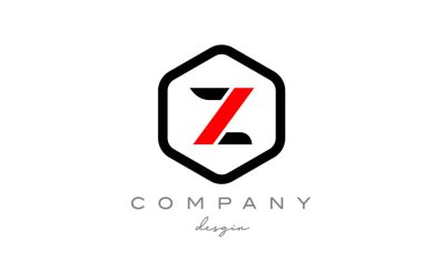 Altıgen harfli siyah-beyaz Z alfabe simgesi tasarımı. Şirket ve iş için yaratıcı şablon