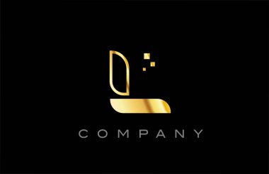 gold L alphabet letter logo icon. Creative design template for business and company