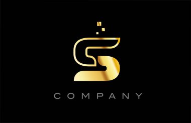 gold S alphabet letter logo icon. Creative design template for business and company