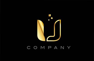 gold U alphabet letter logo icon. Creative design template for business and company