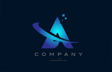 A blue alphabet letter logo icon. Creative design template for business and company with swoosh