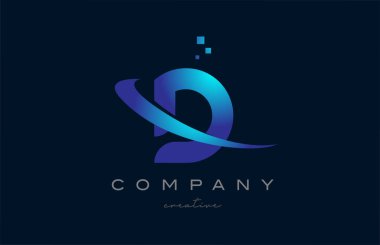E blue alphabet letter logo icon. Creative design template for business and company with swoosh