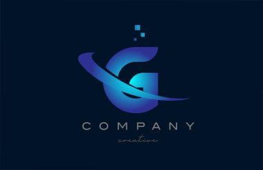 H blue alphabet letter logo icon. Creative design template for business and company with swoosh