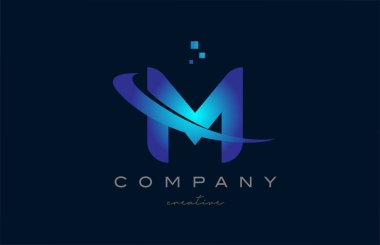 N blue alphabet letter logo icon. Creative design template for business and company with swoosh