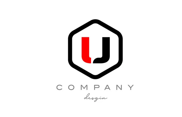 Black White Alphabet Letter Logo Icon Design Hexagon Creative Template — Stock Vector
