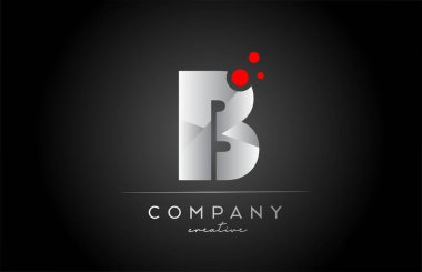 black B alphabet letter logo icon with red dot. Design suitable for a company or business