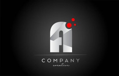 black A alphabet letter logo icon with red dot. Design suitable for a company or business
