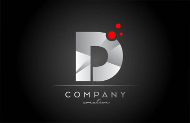 black D alphabet letter logo icon with red dot. Design suitable for a company or business