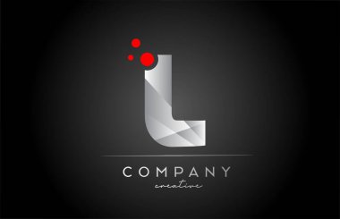 black L alphabet letter logo icon with red dot. Design suitable for a company or business