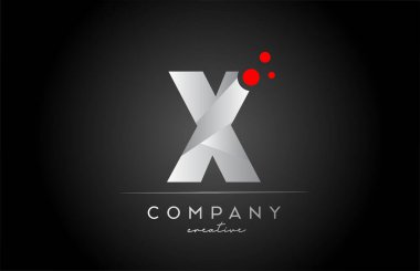 black X alphabet letter logo icon with red dot. Design suitable for a company or business