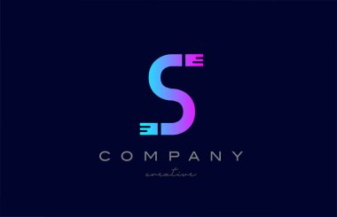S pink and blue alphabet letter logo icon design. Creative template suitable for a business or company