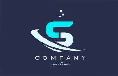 blue white S alphabet letter logo icon with swoosh. Design suitable for a business or company