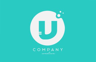 cyan V green circle alphabet letter logo icon design with dots. Creative template for company and business 