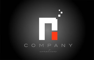 N dots alphabet letter logo icon design. Template design for company or business in black white and red 