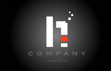 H dots alphabet letter logo icon design. Template design for company or business in black white and red 