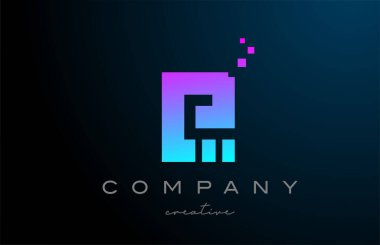 pink blue dots E alphabet letter logo icon design. Template design for company or business idea