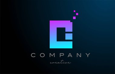 pink blue dots O alphabet letter logo icon design. Template design for company or business idea