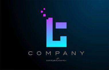 pink blue dots T alphabet letter logo icon design. Template design for company or business idea