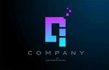 pink blue dots Q alphabet letter logo icon design. Template design for company or business idea
