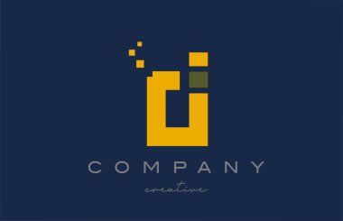 yellow dots D alphabet letter logo icon design. Template design for company or business idea