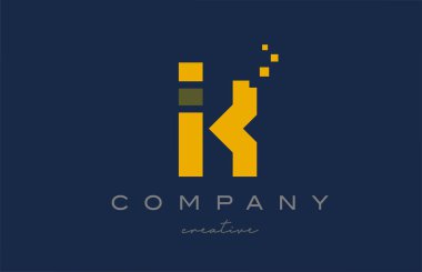 yellow dots K alphabet letter logo icon design. Template design for company or business idea