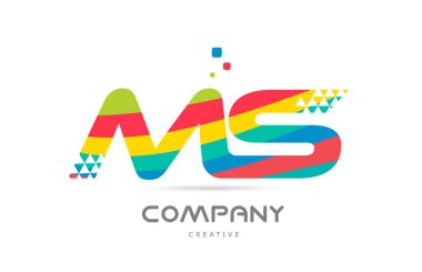 QA colorful alphabet letter logo icon design combination. Colored creative template design for company or business. Vector element for identity. Logotype or emblem