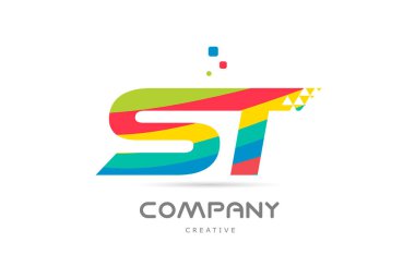 SW colorful alphabet letter logo icon design combination. Colored creative template design for company or business. Vector element for identity. Logotype or emblem