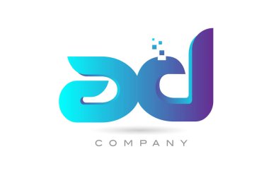 AD alphabet letter logo icon combination design. Creative template for company and business