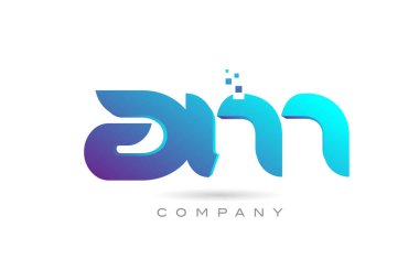 AM alphabet letter logo icon combination design. Creative template for company and business