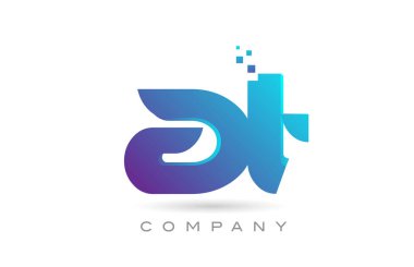 AT alphabet letter logo icon combination design. Creative template for business and company