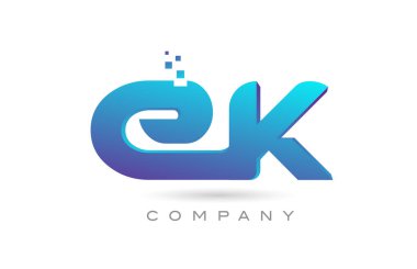 EK alphabet letter logo icon combination design. Creative template for company and business