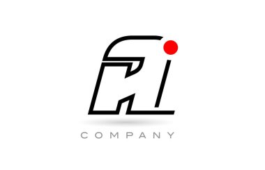 Simple A alphabet letter logo icon design with line and red dot. Creative template for business and company